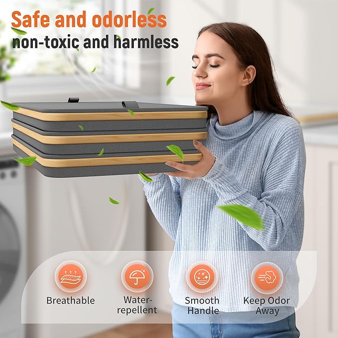 170L Laundry Hamper with Lid 3 Section, Extra Large Laundry Basket with 3 Removable Bags, Laundry Basket Organizer for Bedroom, Laundry Room, Dorm, Clothes Hamper, Grey