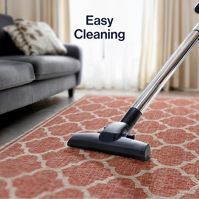 Eyely BMS109C-5TGN Trebol Moroccan Trellis Textured Weave Red/Beige 5' Octagon Indoor/Outdoor Area Rug, Red/Beige, 5' Octagon, Indoor/Outdoor, Area Rug