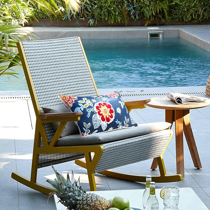 JMGBird Outdoor Pillows Waterproof Set of 2 Outdoor Throw Pillows with Insert Included 12×20 Inch Outdoor Lumbar Pillows for Patio Furniture