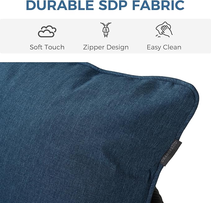 Grand patio Outdoor Dining Set, 7-Piece Patio Table and Chairs Set, Metal Woven Wicker Fixed Patio Chairs with Thickened Cushions & 1 Rectangular Woodgrain Dining Table with Umbrella Hole (Brown)