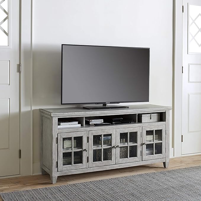 Liberty Furniture Industries Heartland Entertainment TV Stand, Antique White