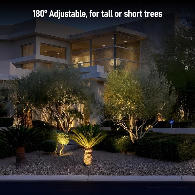 LEONLITE 8-Pack Low Voltage LED Landscape Spotlight, 5W 12V Pathway Lights Outdoor, CRI90, Aluminum Spot Lights for Garden, ETL Listed, IP65 Waterproof, 3000K Warm White, Oil Rubbed Bronze