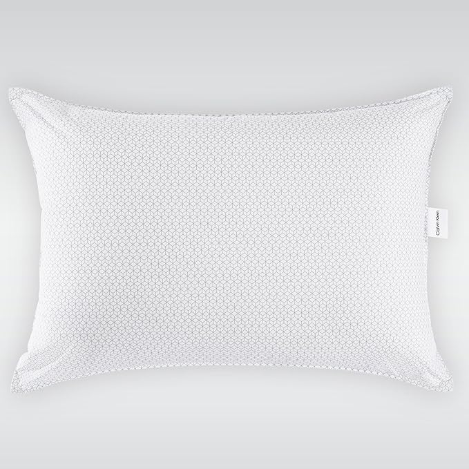 Calvin Klein Geometric Print 20" x 36" King Size Set of 2 Bed Pillows for Sleeping, White