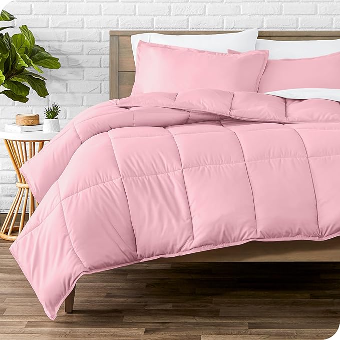 Bare Home Comforter Set - King/California King Size - Ultra-Soft - Goose Down Alternative - Premium 1800 Series - All Season Warmth (King/Cal King, Light Pink)