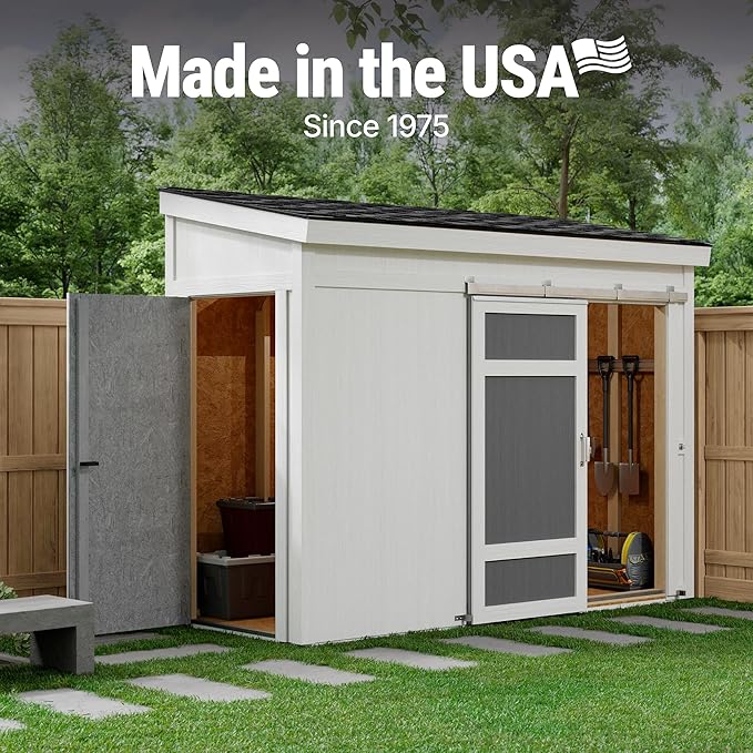 Handy Home Products Cambria 10x4 Outdoor Wood Storage Shed with Full Floor System- Does not Include Paint or Roofing Shingles