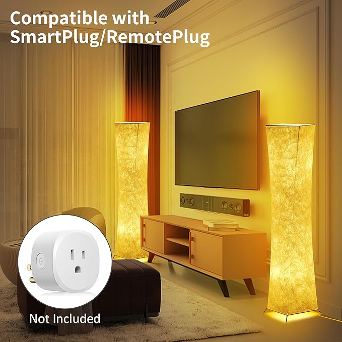 chiphy Floor Lamp, Dimmable 52" (M) Tall Standing Lamp, 3 Levels Adjustable Brightness 12Wx2 LED Bulbs, Column Floor Light w/White Fabric Shade, Home Decor for Living Room, Bedroom