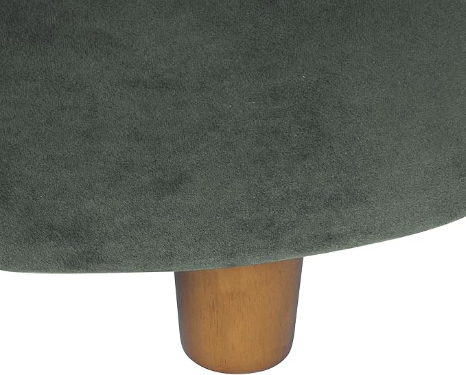 HomePop Home Decor | Large Button Tufted Velvet Round Storage Ottoman | Ottoman with Storage for Living Room & Bedroom, Loden Green Velvet, 28"