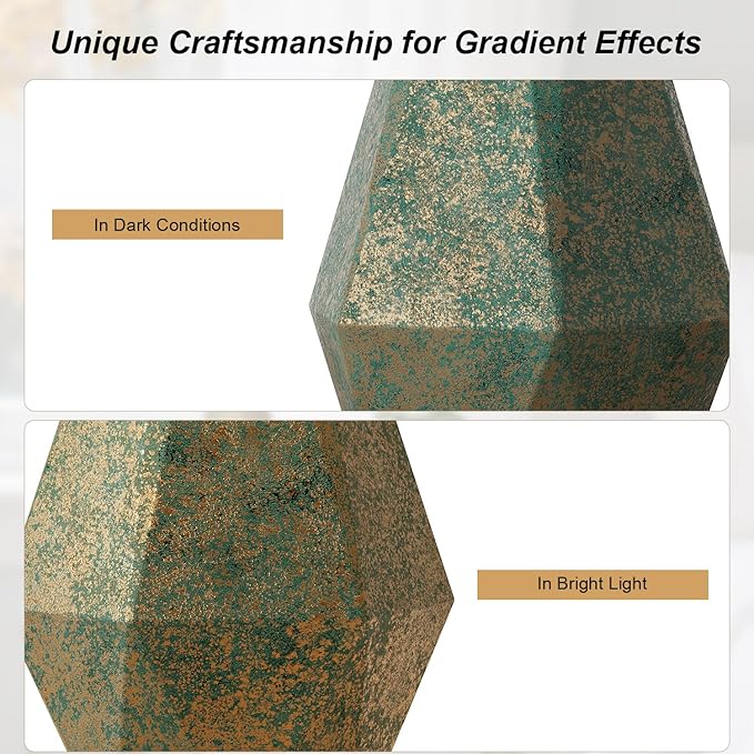 PoKat 20.25" Vintage Table Lamps Set of 2 for Night Stands, Modern Bedside Lamps for Bedroom Living Room, Farmhouse Bedroom Lamps for End Table, Suitable for Small Place, Retro Blue and Green