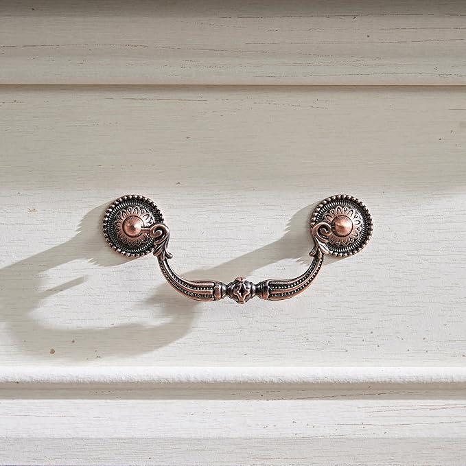 Farmhouse 8 Drawer Dresser with Roman Column Design, 54" Long Wood Chest of Drawers for Bedroom,Living Room, Antique White