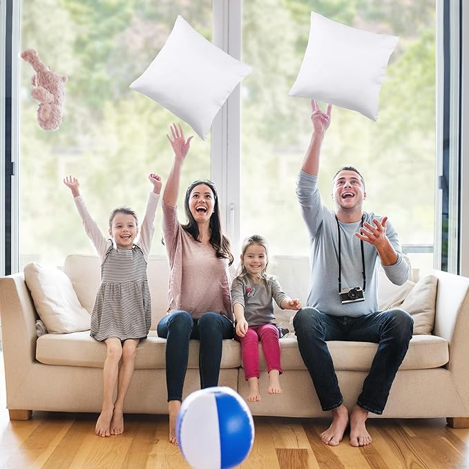 Utopia Bedding Throw Pillows Insert (Pack of 2, White) - 17 x 17 Inches Bed and Couch Pillows - Indoor Decorative Pillow