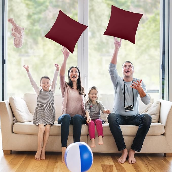 Utopia Bedding Throw Pillows Insert (Pack of 2, Wine Red) - 16 x 16 Inches Bed and Couch Pillows - Indoor Decorative Pillow