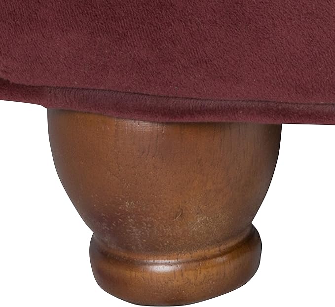 Homepop Home Decor |N8264-B119 | Large Button Tufted Velvet Round Storage Ottoman | Ottoman with Storage for Living Room & Bedroom, Berry