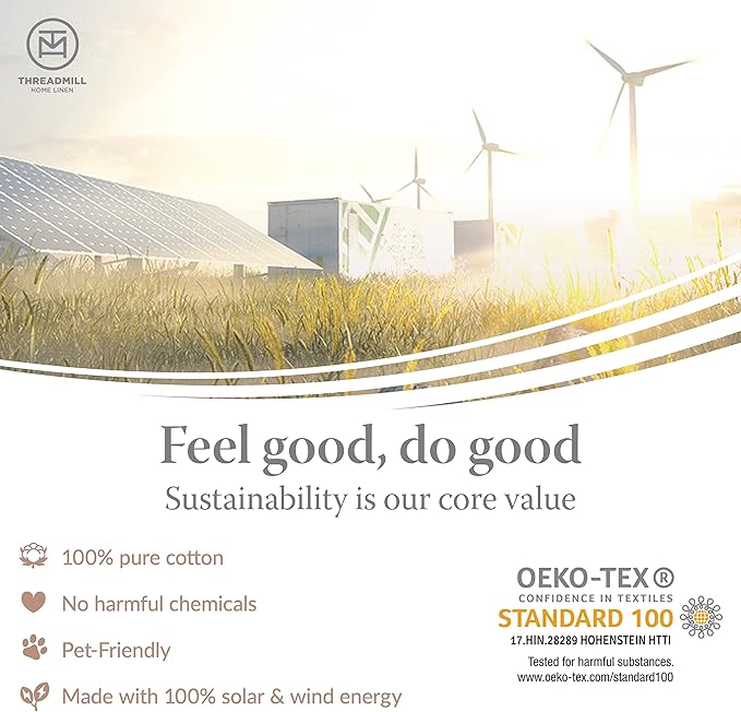 Threadmill - Twin XL Sheets Set Soft 100% Cotton Cooling Sheets Deep Pocket Snug Fit Elastic, 500 Thread Count, 3-Pc, Hotel Quality Bed Sheets, Beats Egyptian Cotton Claim (Pure White)