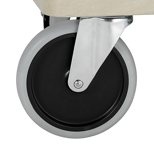 BRUTE Heavy Duty 2-Shelf Utility/Service Cart, Small, Lipped Shelves, Ergonomic Handle, 500 lbs. Capacity, Beige, for Warehouse/Garage/Cleaning/Maintenance