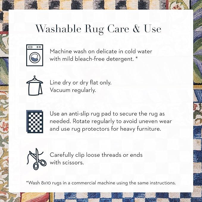 MACKENZIE-CHILDS Washable Rug, Decorative Indoor Rug, 3' x 5', Red-and-Gold Courtly Check