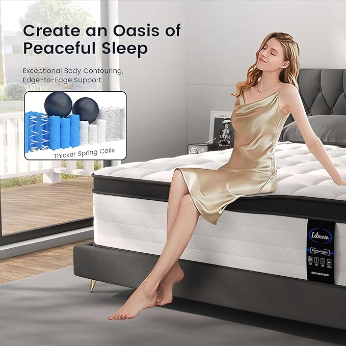 Full Size Mattress, 12 Inch Hybrid Full Mattress, Medium Firm, Memory Foam and Pocket Springs, Pressure Relief, Bed in Box