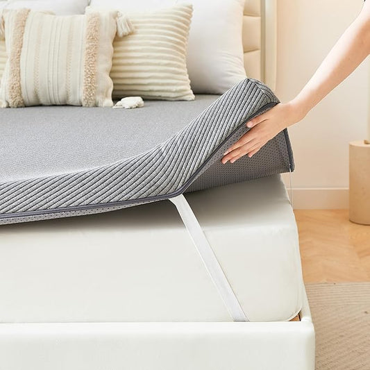 4 Inch Memory Foam Mattress Topper, Twin Mattress Topper, Non-Slip Design with Removable & Washable Cover, Bed Topper for Pressure Relief Back Pain