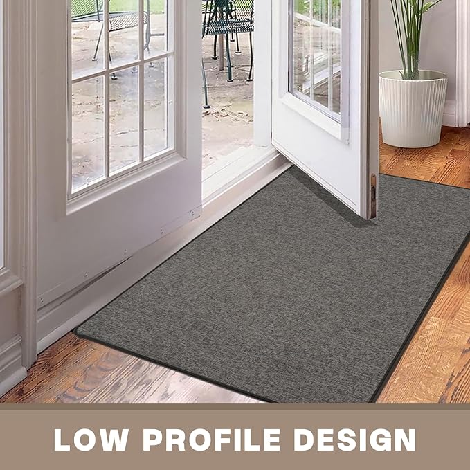 Yancorp Ultra Thin Bath Mat & Rug 32"x 47", Rubber Backed Non-Slip Bathroom Mats, Quick Dry Shower Rugs Under Door, Super Absorbent Floor Mats for Bathroom Sink & Shower Brown