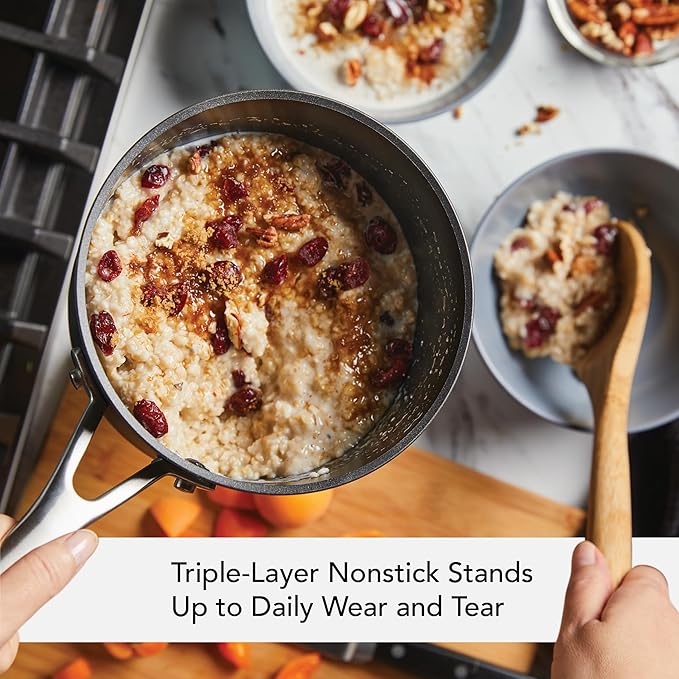 KitchenAid Hard Anodized Induction Nonstick Saucepan with Lid, 2 Quart, Matte Black