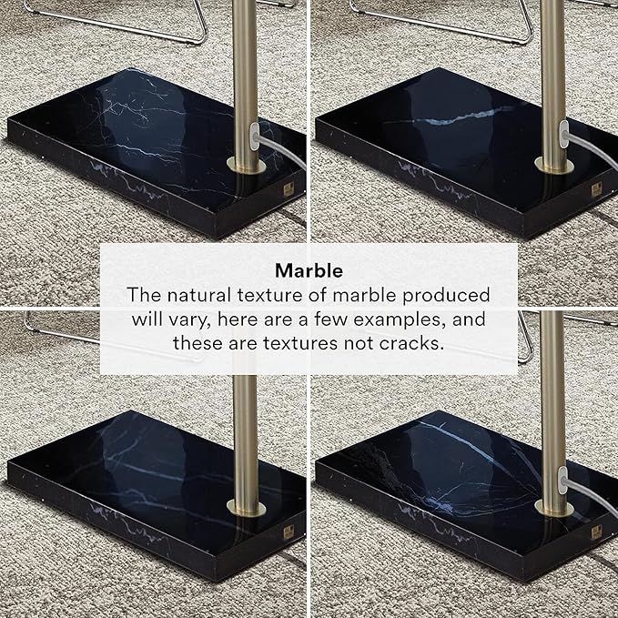 Brightech Logan Arc Floor Lamp, Bright Standing Lamp for Living Rooms, Offices & Bedrooms, Modern Living Room Décor, Tall Hanging Floor Lamp for Reading and More – Gold/Brass