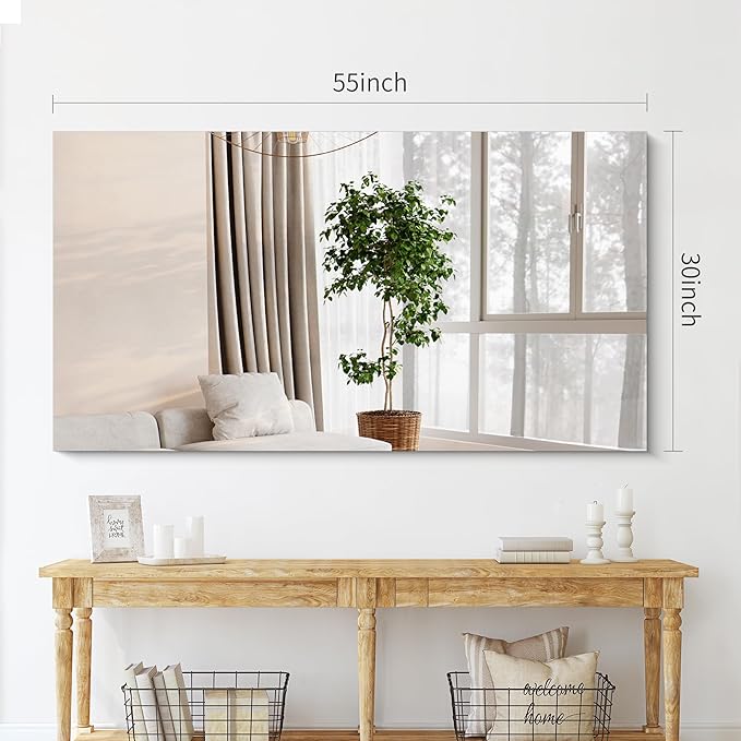 Frameless Mirror, 30x55 Inch Rectangle Bathroom Mirrors for Wall, Upgraded Shatterproof Large Vanity Mirror Over Sink with Polished Edge for Bathroom,Bedroom,Living Room and Entryway