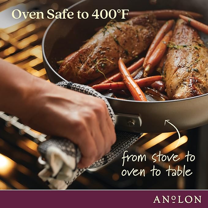 Anolon Advanced Home Hard-Anodized Nonstick Tapered Sauce Pan/Saucepot, 4.5-Quart (Bronze)