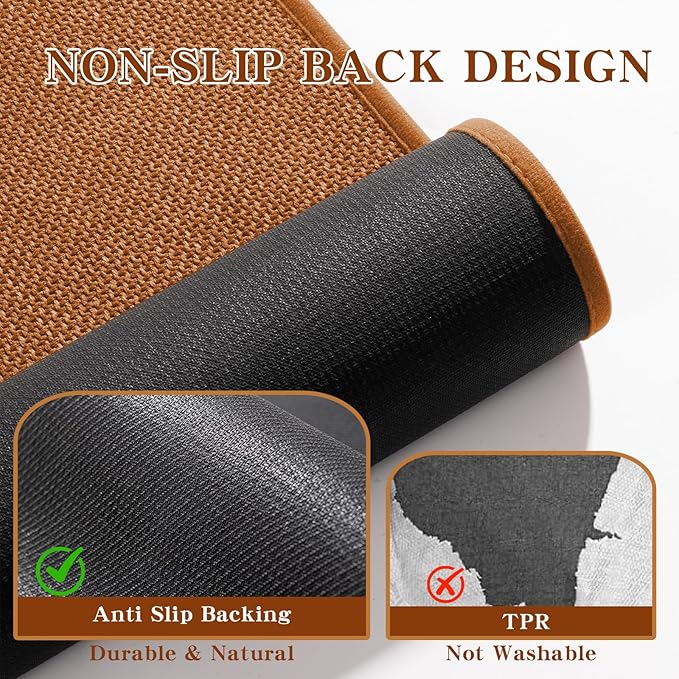 chakme Bathroom Rugs Mat 47x24, Ultra Thin Non Slip Bath Mat Large Quick Dry Absorbent Bath Mat for Bathroom, (Orange, 47"x24")