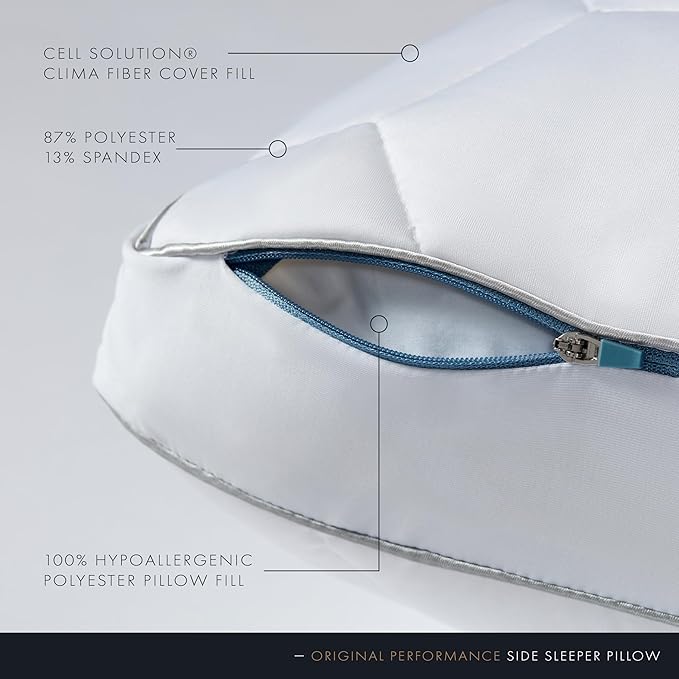 SHEEX Original Performance Down-Alternative Side Sleeper Pillow, Cooling Pillow with Support, King