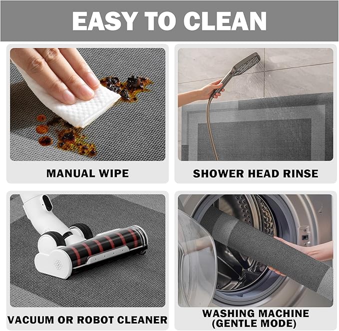 Non Slip Long Bathroom Runner Rug Bath Mat, Rubber Backing Ultra Thin Bathroom Rugs Fit Under Door Quick Dry Super Absorbent Washable Shower Mat for Bathtub Sink Floor, Dark Grey 17"x59"