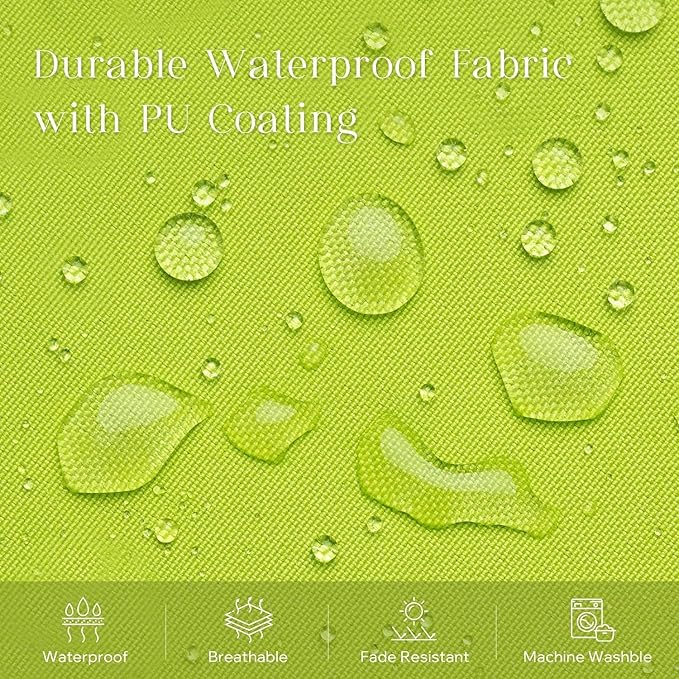 Phantoscope Pack of 2 Outdoor Waterproof Throw Pillow Covers with Contrast Piping, Decorative Square Cushion Case Patio Pillows for Couch Tent Sunbrella, Lime Green 12x20 inches