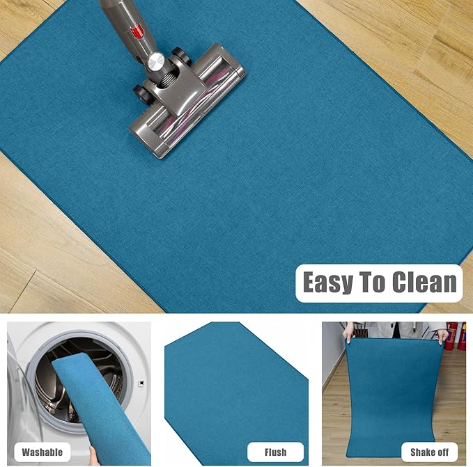 Yancorp 2'x3'Super Thin Bathroom Rugs,Low Profile Bath Mat Non Slip Fit Under Door Super Absorbent Shower Rug Washable Indoor Door Mat Small 23.6"*35.4"