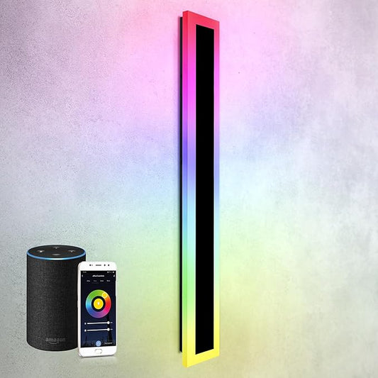 ASD LED 48" Long Wall Mount Light Fixture, Outdoor & Indoor Linear Sconce | RGBW, Smart, Waterproof, Anti-Rust, ETL Listed | 36W 1800LM 2700-6500K 100-277V | Exterior Porch Lighting | Black