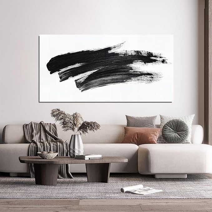 Canvas Wall Art Decor Large Black and White Wall Art Decorations Wall Pictures for Living Room Abstract Canvas Art Wall Decor Abstract Wall Art Prints Artwork for Walls Bedroom Home Wall Art Decor 24"X48"