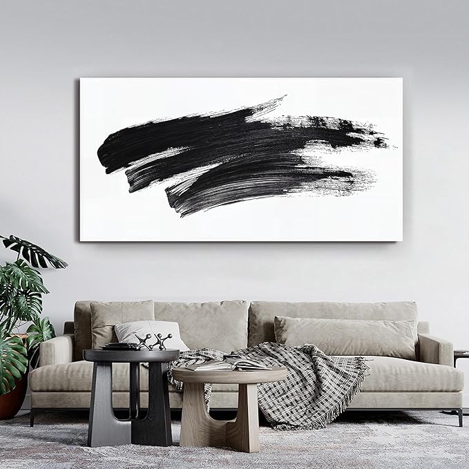 Canvas Wall Art Decor Large Black and White Wall Art Wall Pictures for Living Room Abstract Canvas Art Wall Decor Oversized Abstract Wall Art Prints Artwork for Walls Bedroom Home Wall Art Decor 29" X 58"