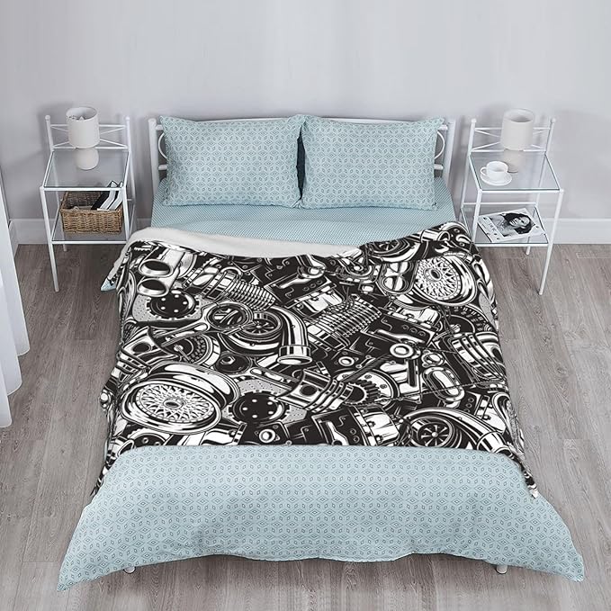 Automobile Car Parts Blankets for Mens Womens Boys Girls Gifts 60X50 Inches Ultra-Soft Warm Lightweight Bedding Throw for Bed, Sofa, Couch
