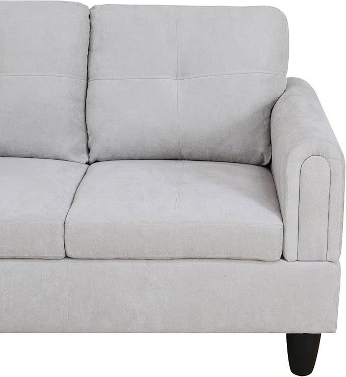 NicBex Sectional Couch 2 Pieces 66.5" L Sofa with Left Chaise Flannel L Shaped Cloud Couch for Living Room Furniture Sets with Cushion, Modular Sofa for Living Room & Small Apartment, Light Gray