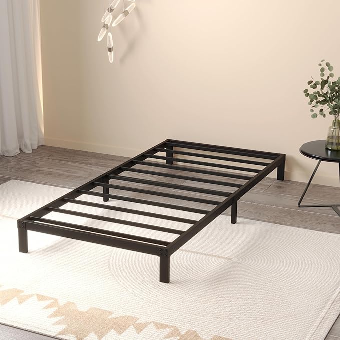XL Twin Bed Frame No Box Spring Needed, 8 Inch Heavy Duty Metal Twin XL Platform Bed Frame Support Up to 2500 lbs, Easy Assembly, Noise Free, Black