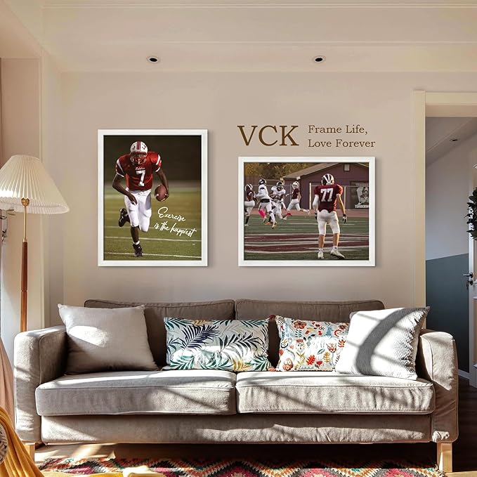 VCK 22x28 Poster Frame- White, Textured Exclusive Solid Wood Picture Frames - Wall Hanging