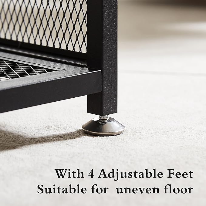 VECELO TV Stand with Power Outlets for Televisions up to 75Inch, 62" Media Entertainment Center with Charging Station 3-Tier Open Storage Shelves with Metal Frame for Living Room/Bedroom，Black