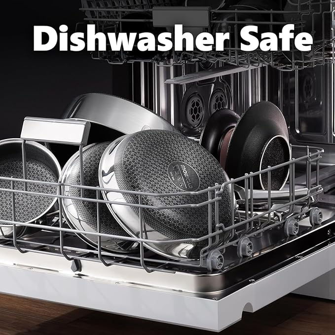 Non Stick Frying Pans 12 inch, Hybrid Frying Pans Nonstick,non stick Stainless Steel Skillets, Dishwasher and Oven-Safe Chef Pan, Induction Compatible Cooking Pan, PFOA Free Cookware