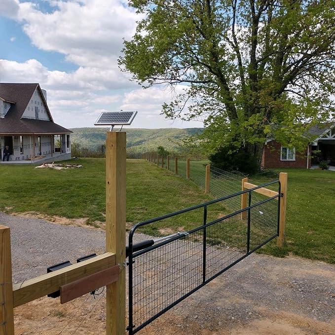 GC GHOST CONTROLS Solar Heavy-Duty Automatic Gate Opener Kit for Driveway Swing Gates with Long-Range Solar Gate Opener Remote - Model TSS1XP