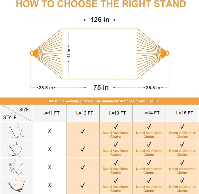 Lazy Daze Hammocks 10.5 FT Double 2 Person Caribbean Rope Hammock, Hand Woven Polyester Hammock with Spreader Bars, for Outside Outdoor Backyard Patio Poolside,450 LBS Capacity, Tan