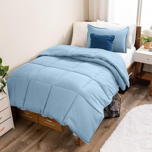 Bare Home Comforter Set - Twin/Twin Extra Long Size - Ultra-Soft - Goose Down Alternative - Premium 1800 Series - All Season Warmth (Twin/Twin XL, Light Blue)