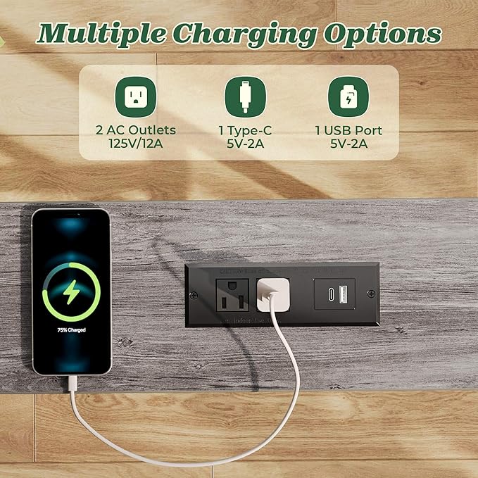 SUPERJARE 78.8 Inch Narrow Console Table with Outlet, Sofa Table Set of 2, Behind Couch Table, Long Entryway Tables with Charging Station, for Living Room, Charcoal Gray