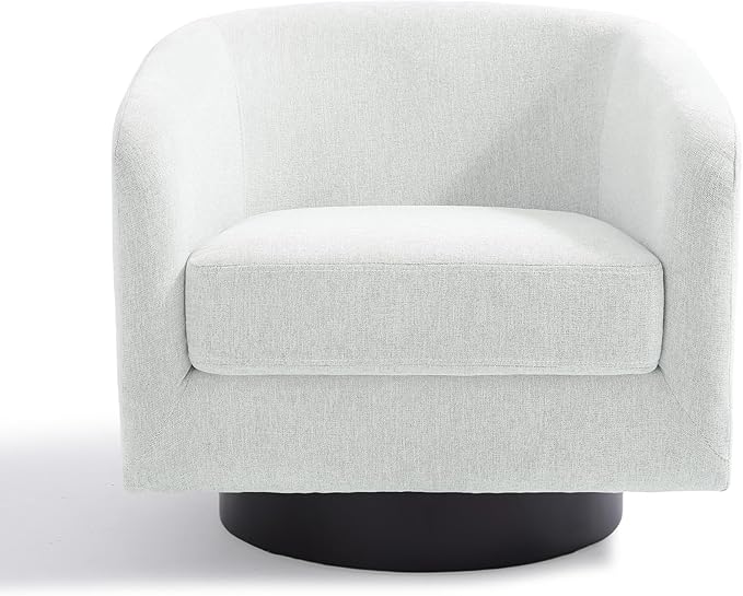 UIXE Swivel Accent Chairs Set of 2, Chenille Barrel Chair Upholstered Armchair for Living Room, Modern Round Arm Chair Small Single Sofa Bedroom Reading Seat - Beige