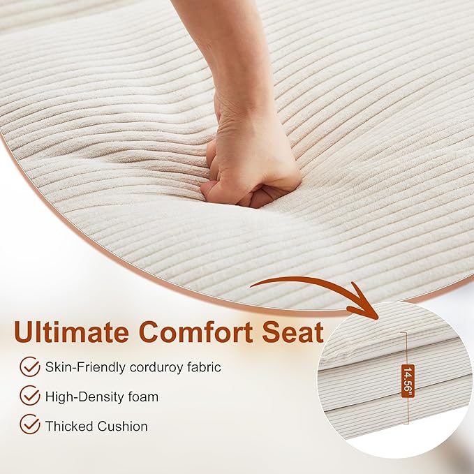 85.83" Sectional Couch, Cloud Couch with Two Movable Ottomans, Modular Sofa, Sectional Couches for Living Room and Office, Beige