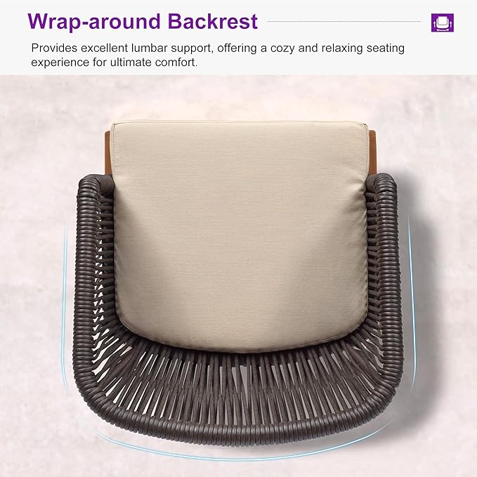 PURPLE LEAF 9 Pieces Outdoor Dining Set Patio Furniture Set Aluminum Rattan Wicker Patio Dining Table and Chairs Set for 8 for Lawn Backyard Deck Brown