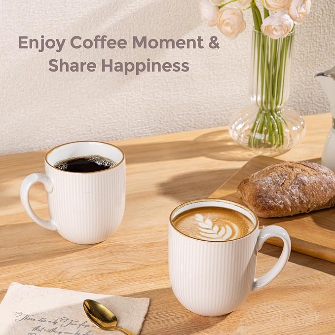 GBHOME Ceramic Coffee Mugs Set of 6, 12oz Handmade Ceramic Coffee Mugs Set with Gradient color for Latte/Tea/Beer/Hot Cocoa, Dishwasher & Microwave Safe