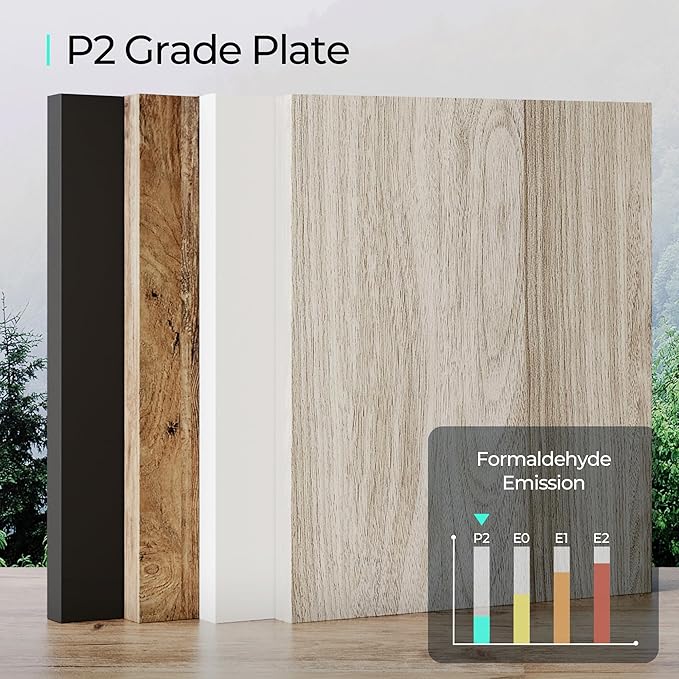 LINSY HOME 5 Drawers Dresser for Bedroom, Wood Tall Bedroom Chest of Drawers with Metal Handle, Farmhouse Dressers Organizer for Living Room, Closet, Hallway, White Oak