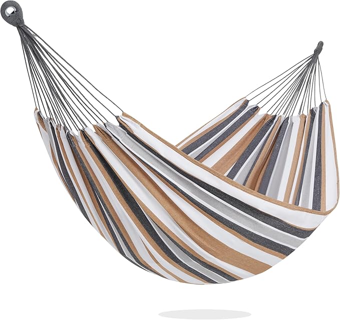 PNAEUT Double Hammocks for Outside, Replacement Outdoor Tree Hammock for Indoor Patio Porch Garden (Coffee, Medium)